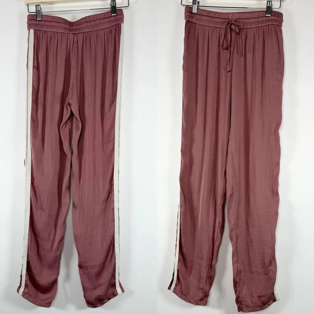 American Eagle Outfitters Dusty Pink Satin Drawstring Lounge Jogger Style Pants